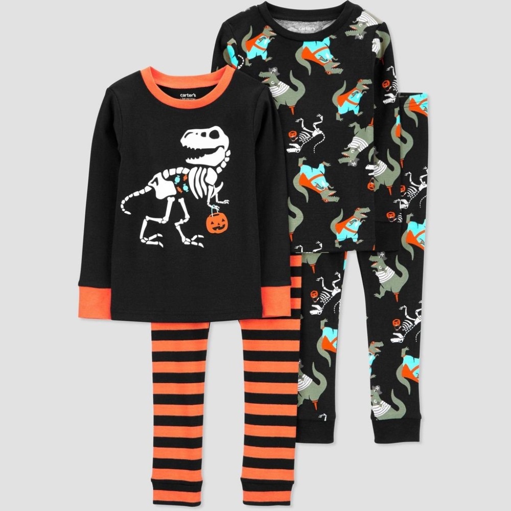 Carter's JOY Toddler Boys Halloween Skeleton Dinosaurs Long Sleeve Pajama Set